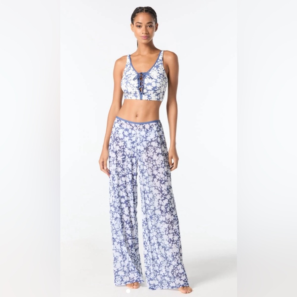 MICHAEL Michael Kors Pull On Pant Cover Up - Monotone Floral MM55128 Size M/L